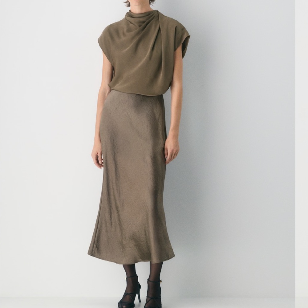 Babaton Slip Satin Maxi Skirt